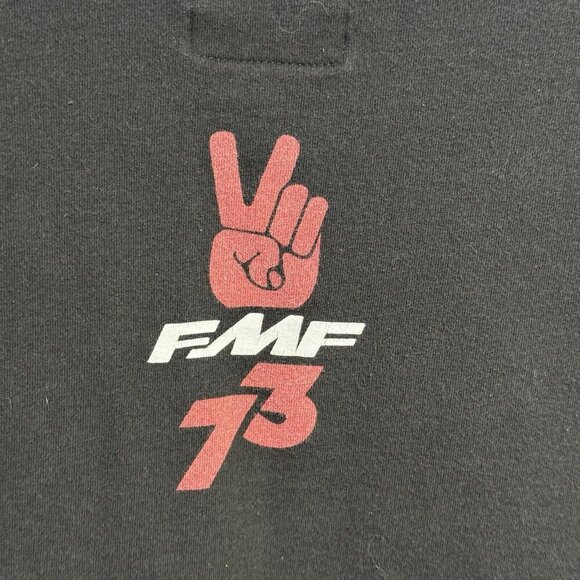 FMF Hoodie Mens XL Black Flying Machine Factory Racing Motocross Sweatshirt - Picture 7 of 10